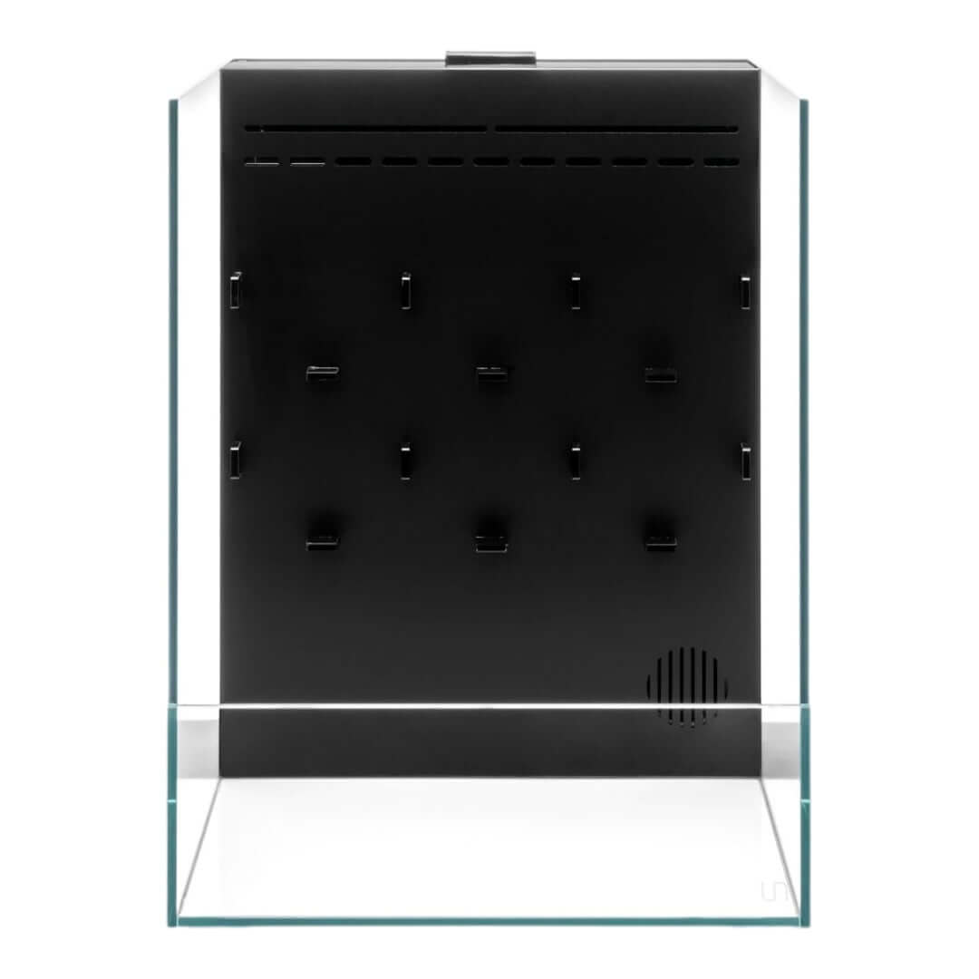 UNS Foresta Paludarium 35E glass tank with built-in filtration and waterfall wall design for aquatic plants.