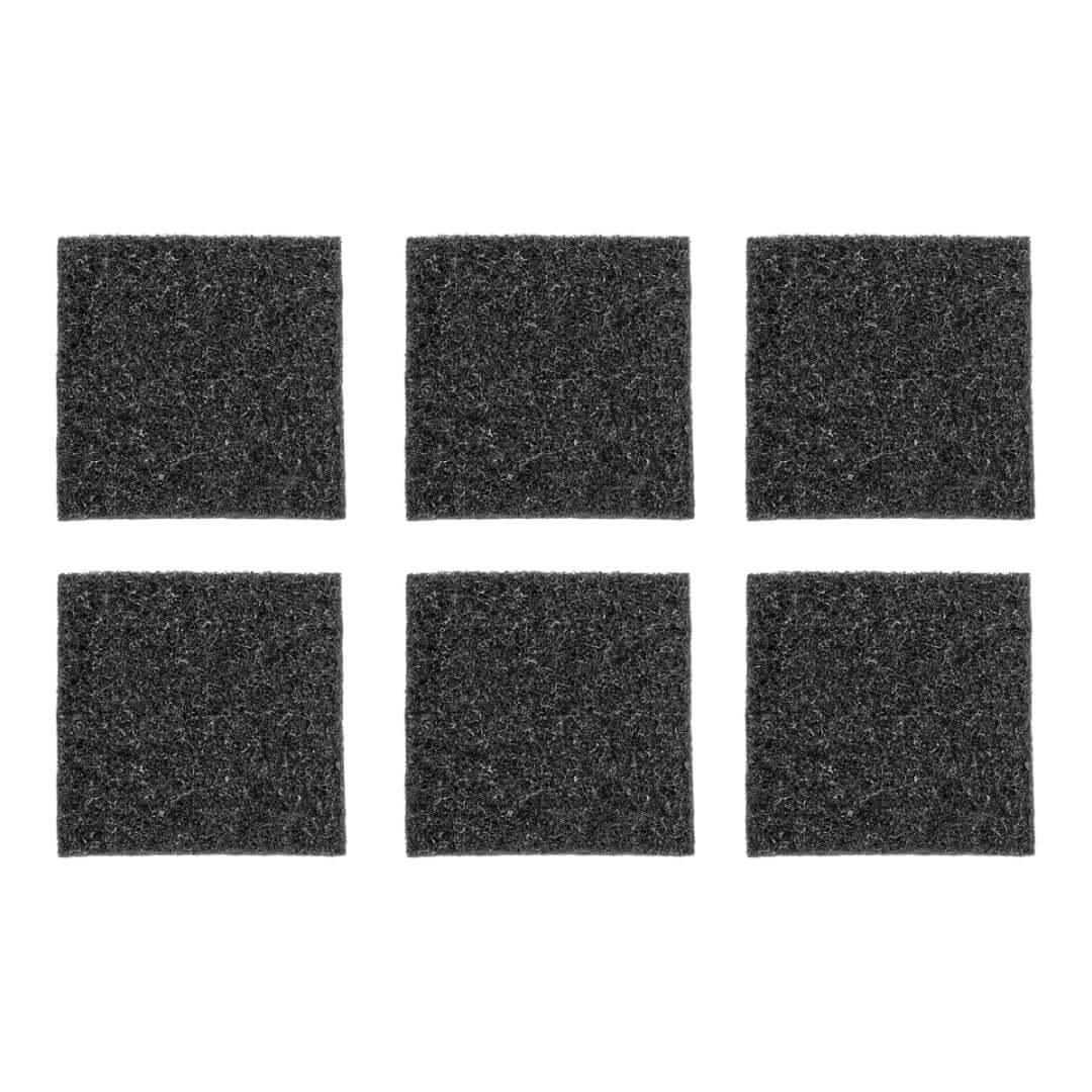 Set of six black filter pads suitable for aquariums and paludarium filtration systems.