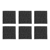 Set of six black filter pads suitable for aquariums and paludarium filtration systems.