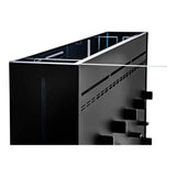 Close-up view of UNS Foresta Paludarium 60E showcasing sleek black design and integrated glass features.