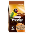 Prestige African Parakeet Mix 1kg bag with a green parakeet illustration and seed mixture for optimal bird health.