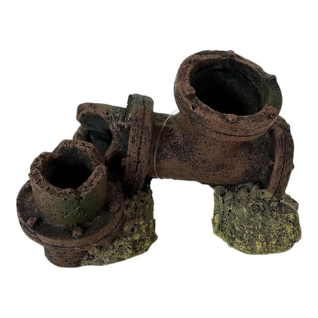 Water Tube Aquarium Ornament made from durable resin with realistic textures, perfect for fish hiding spots.