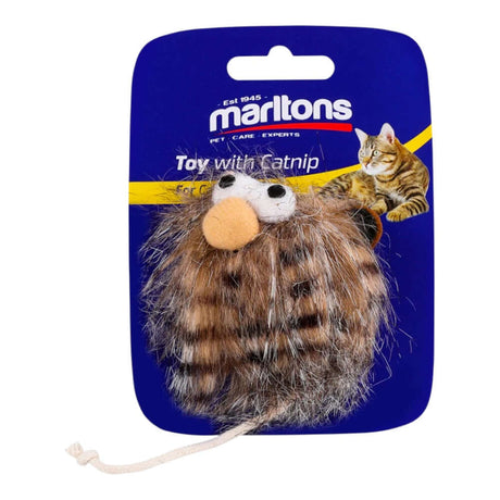 Wooly Monster Cat Toy on packaging with catnip, ideal for engaging playful instincts and natural hunting.