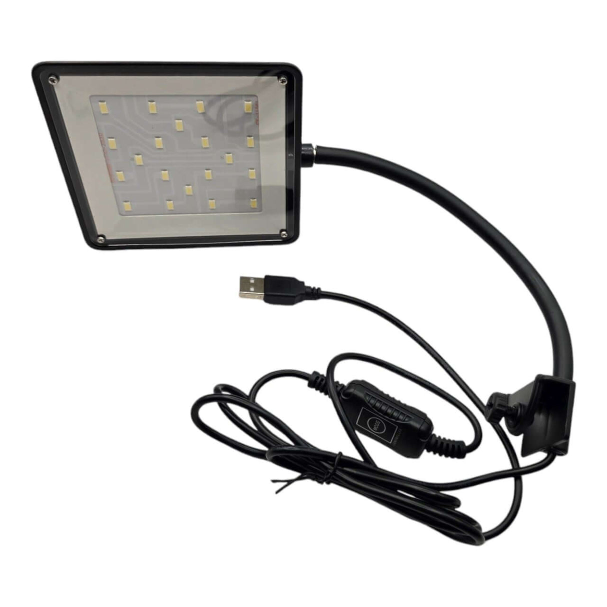 YiAqua Clip-On LED Light with flexible arm and USB cable for optimal aquarium illumination.