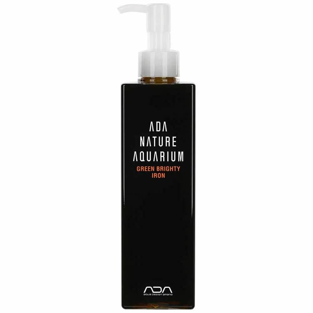 ADA Green Brighty Iron 300ml bottle for promoting plant growth and vibrant foliage in aquariums.