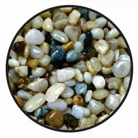 Amazon Mix Pebbles premium aquarium gravel, natural pebbles for aquarium substrate with various colors and sizes.