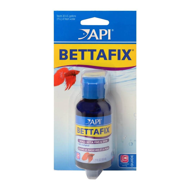 API Bettafix 50ml antibacterial remedy for Betta fish, healing fins and skin, effective fish treatment solution.