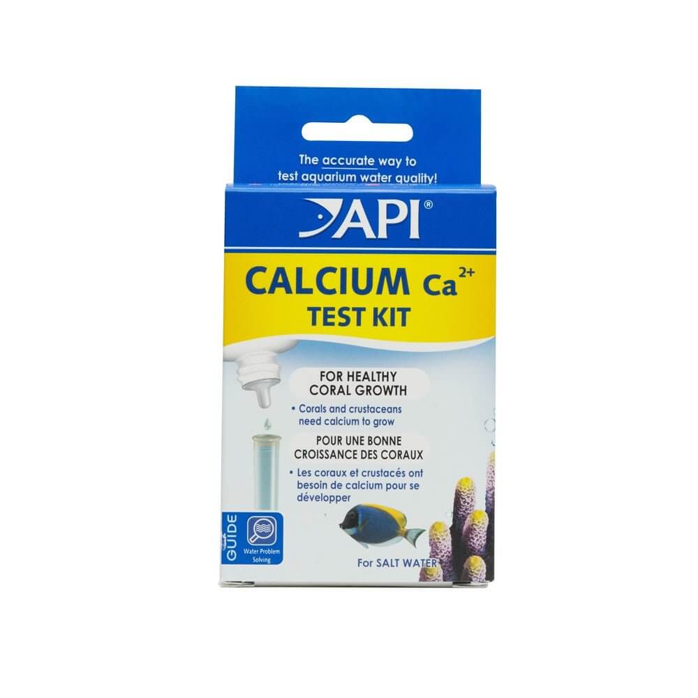 API Calcium Test Kit for measuring calcium levels essential for healthy coral and invertebrate growth in reef aquariums.