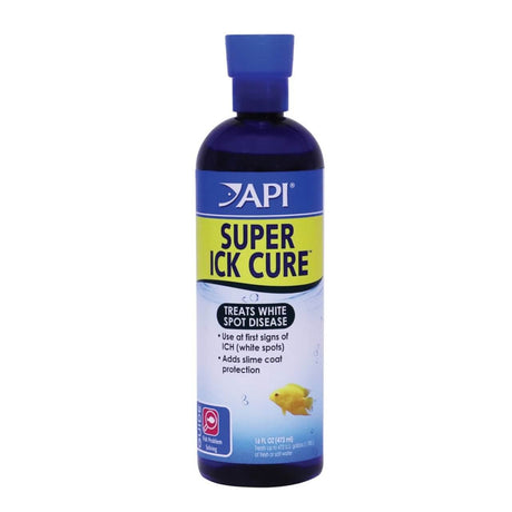 API Super Ick Cure bottle for treating white spot disease in fish and protecting their slime coat.
