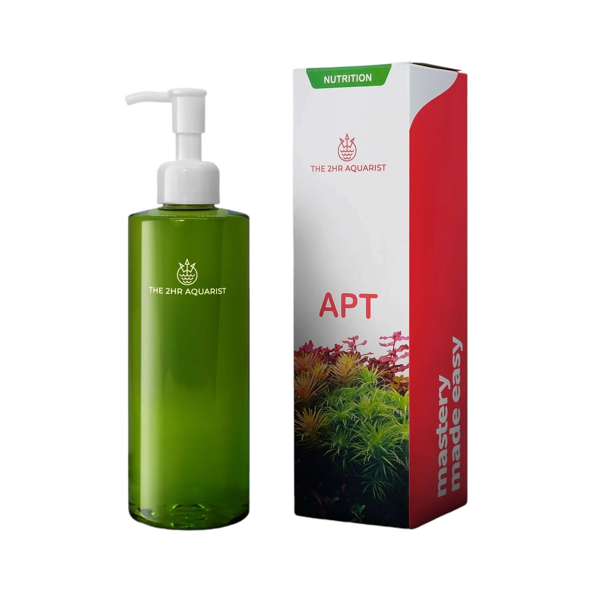 APT Zero All in One Fert for Soils 300ml bottle alongside its packaging, showcasing a nutrient-rich aquarium solution.