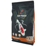 Aqua Master Koi Food Wheat Germ package designed for superior digestion and Shiroji whitening in koi fish.