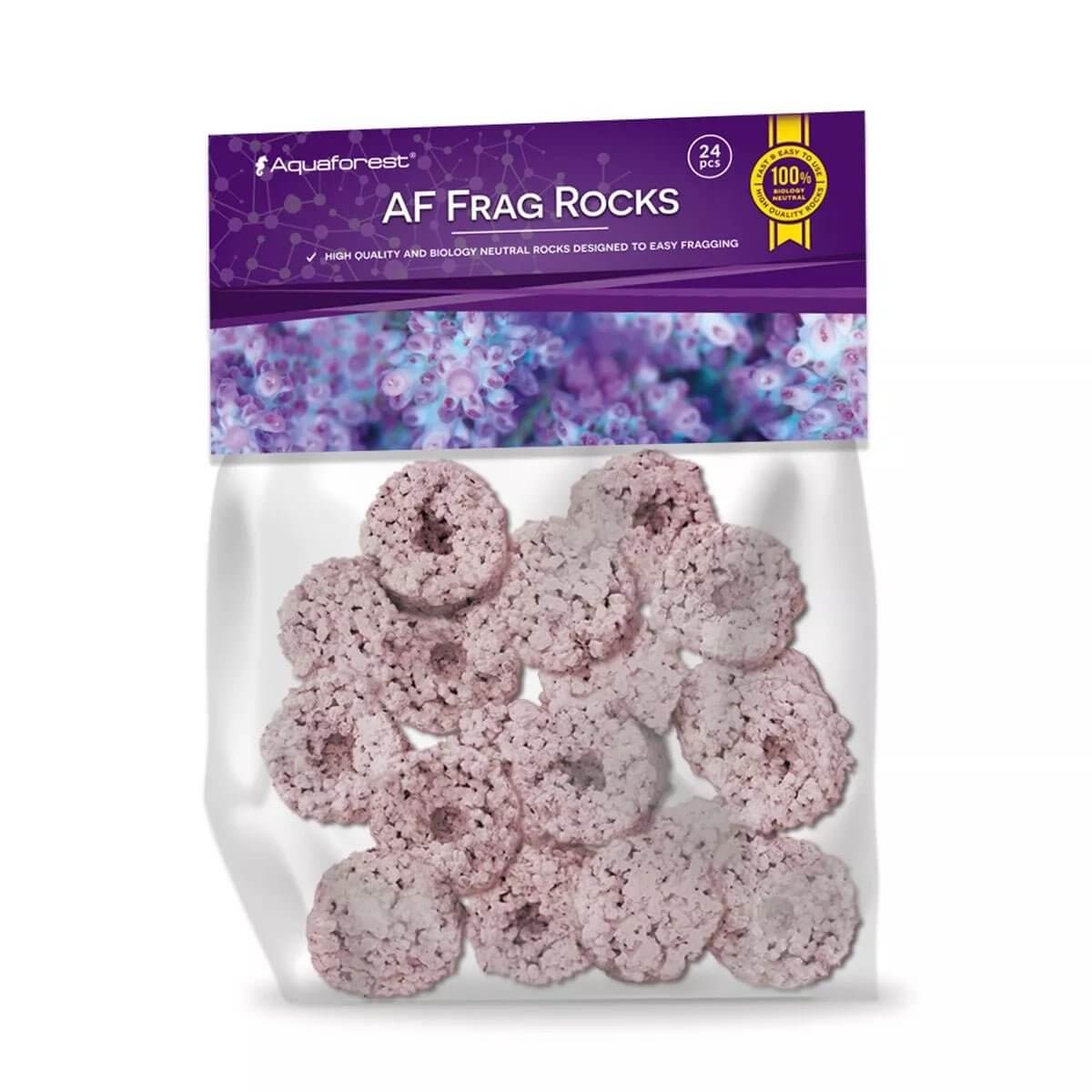 Aquaforest AF Frag Rocks pack, featuring lightweight, porous material for easy fragging of soft corals and saltwater aquariums.