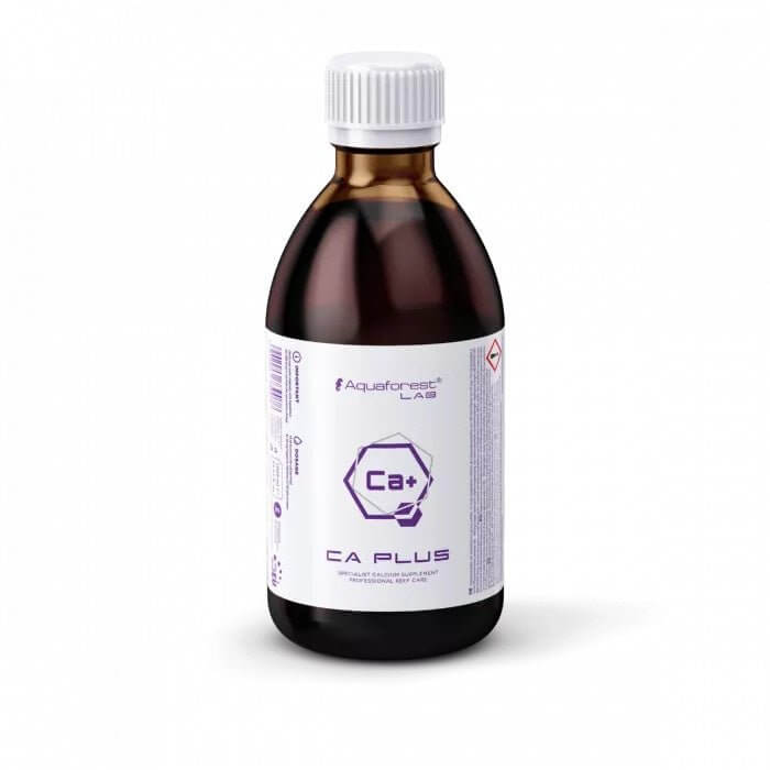Aquaforest AF Lab Ca Plus bottle for raising calcium levels in marine aquariums, essential for coral growth.