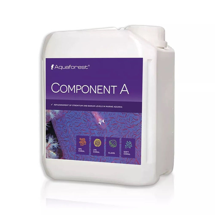 Aquaforest Component A container for coral growth, supplying strontium and barium in marine aquariums.