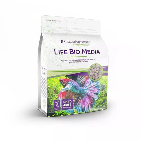 Aquaforest Life Bio Media Bag for freshwater aquariums, pre-seeded with beneficial bacteria for efficient filtration.