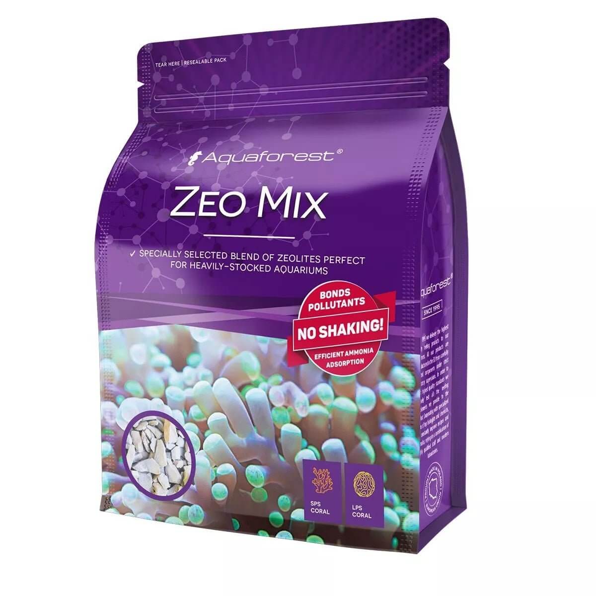 Aquaforest Zeo Mix 1000ml packaging, a multifunctional filtration media for heavily-stocked aquariums.