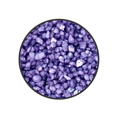 Purple aquarium colored gravel, 2.5mm grain size, non-toxic, ideal for fish bowls and aquariums, 1kg packaging.