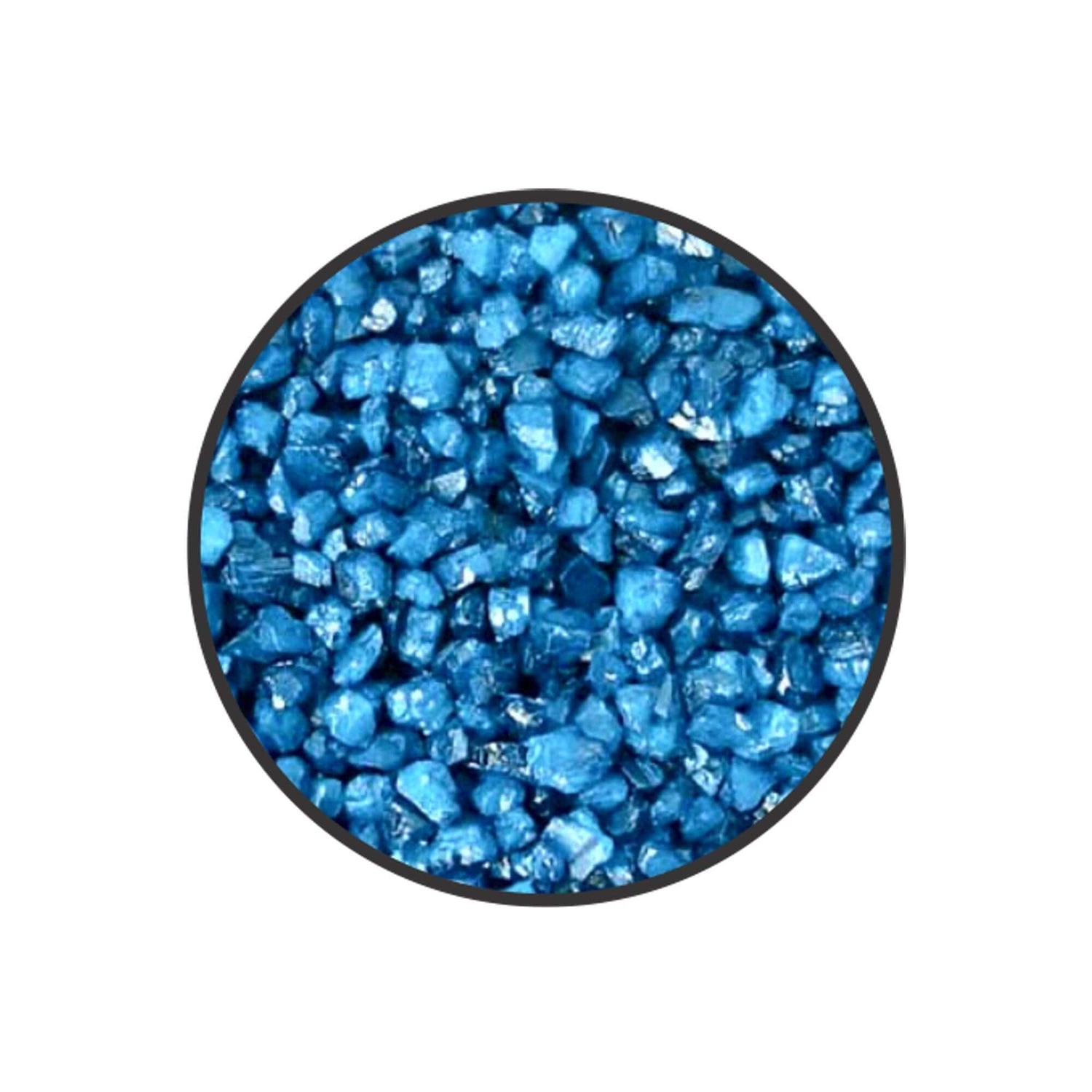 Bright blue aquarium colored gravel, 2.5mm grain size, non-toxic and safe for fish and plants, 1kg packaging.