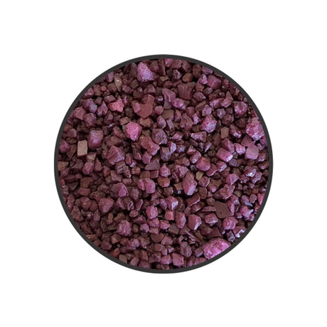 Purple aquarium gravel, non-toxic, perfect for fish bowls and aquariums, 1kg packaging, grain size 2.5mm.