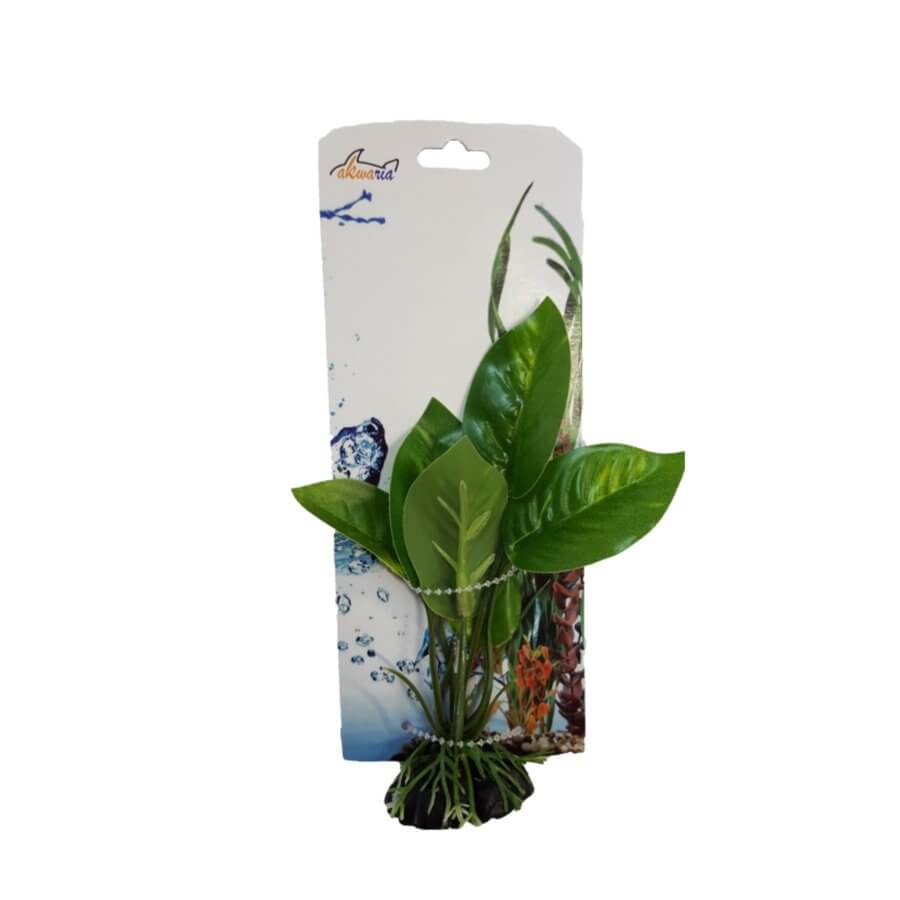 Aquarium Plastic Plant PP6409, artificial green plant decoration for fish tanks, vibrant colors, low maintenance, 7x3x20cm.