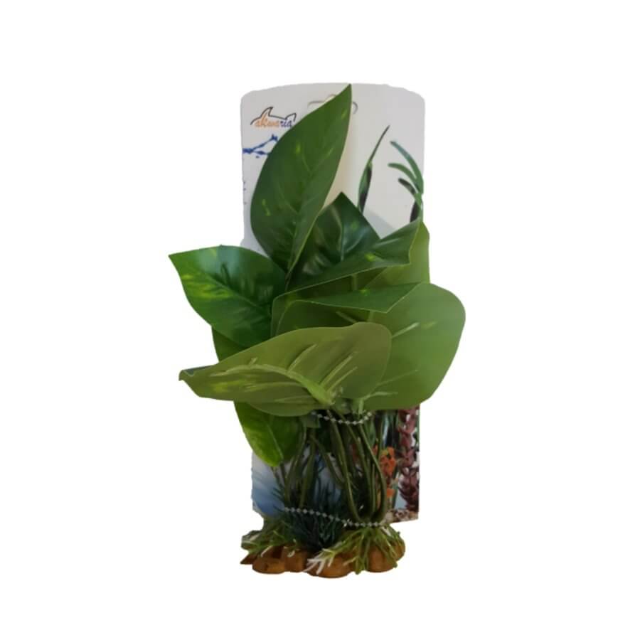 Artificial aquarium plant decoration in vibrant green, perfect for fish tanks, measuring 9 x 4 x 23cm.
