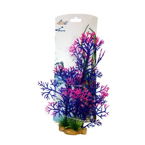 Colorful artificial aquarium plant PP7812 with purple and pink branches, ideal for fish tank decoration, low maintenance accessory.