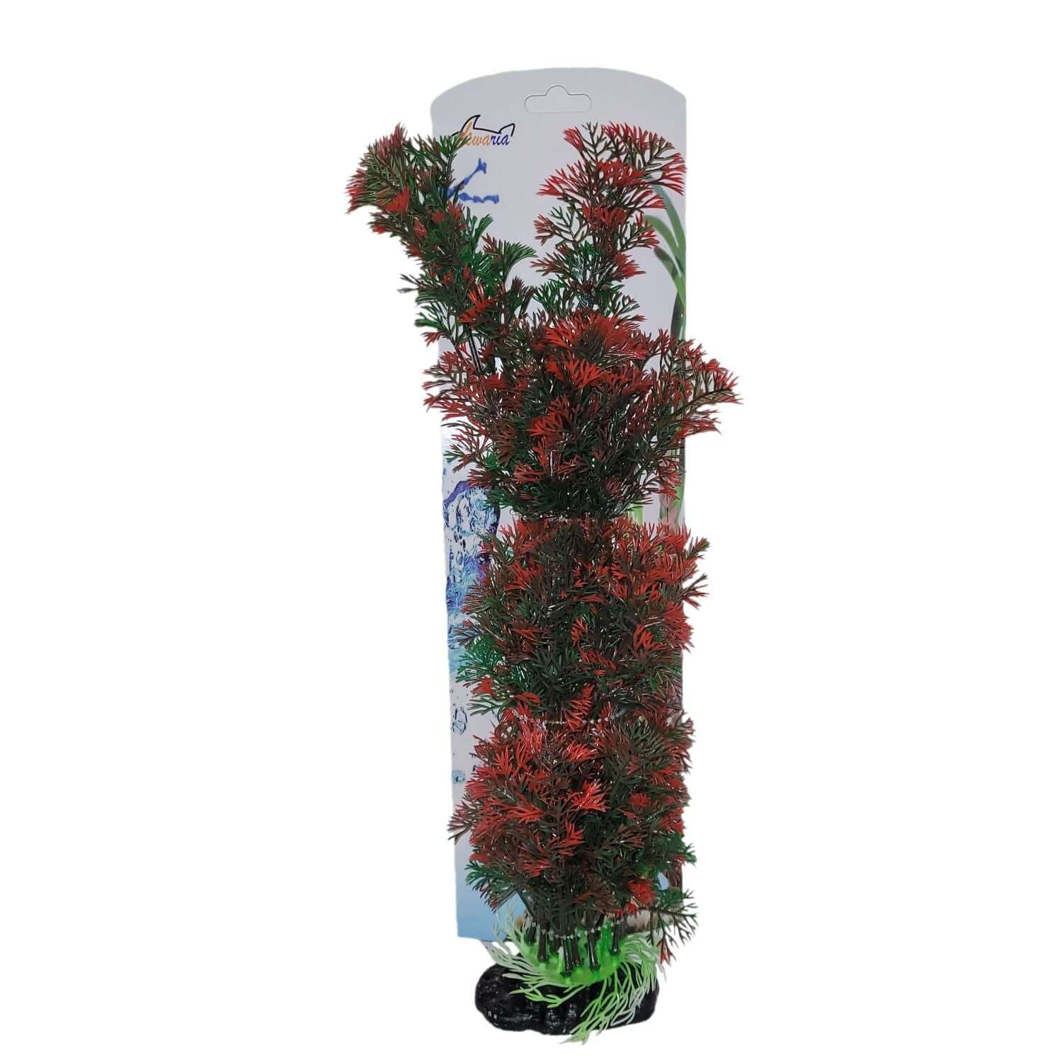 Aquarium Plastic Plant PP8627 in vibrant colors, 15 x 6 x 40cm, ideal decoration for fish tanks, low maintenance artificial ornament.