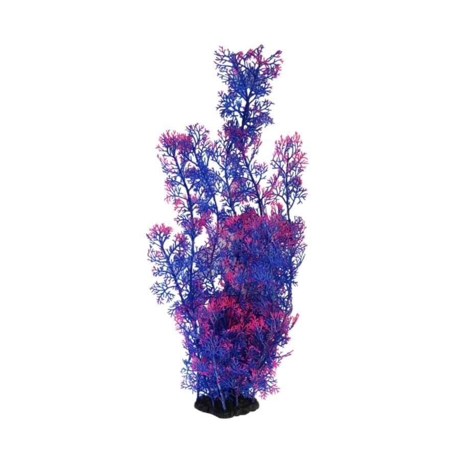 Vibrant Aquarium Plastic Plant PP9110 in blue and pink, ideal for fish tank decoration and low maintenance.