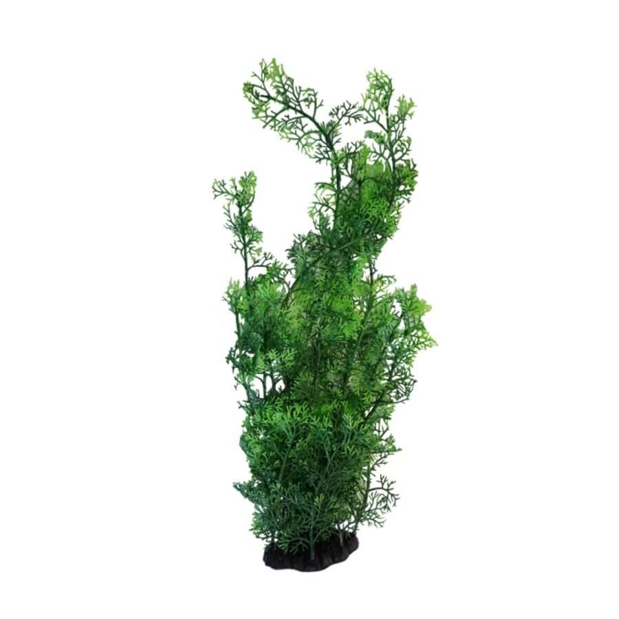 Aquarium Plastic Plant PP9111, artificial green ornament for fish tanks, vibrant and low maintenance decor, dimensions 20x10x50cm.