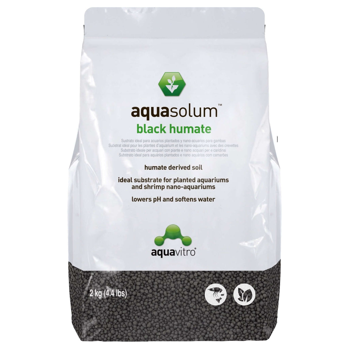Aquavitro Plant Aquasolum 2kg bag, ideal substrate for planted aquariums and shrimp nano-aquariums, lowers pH and softens water.