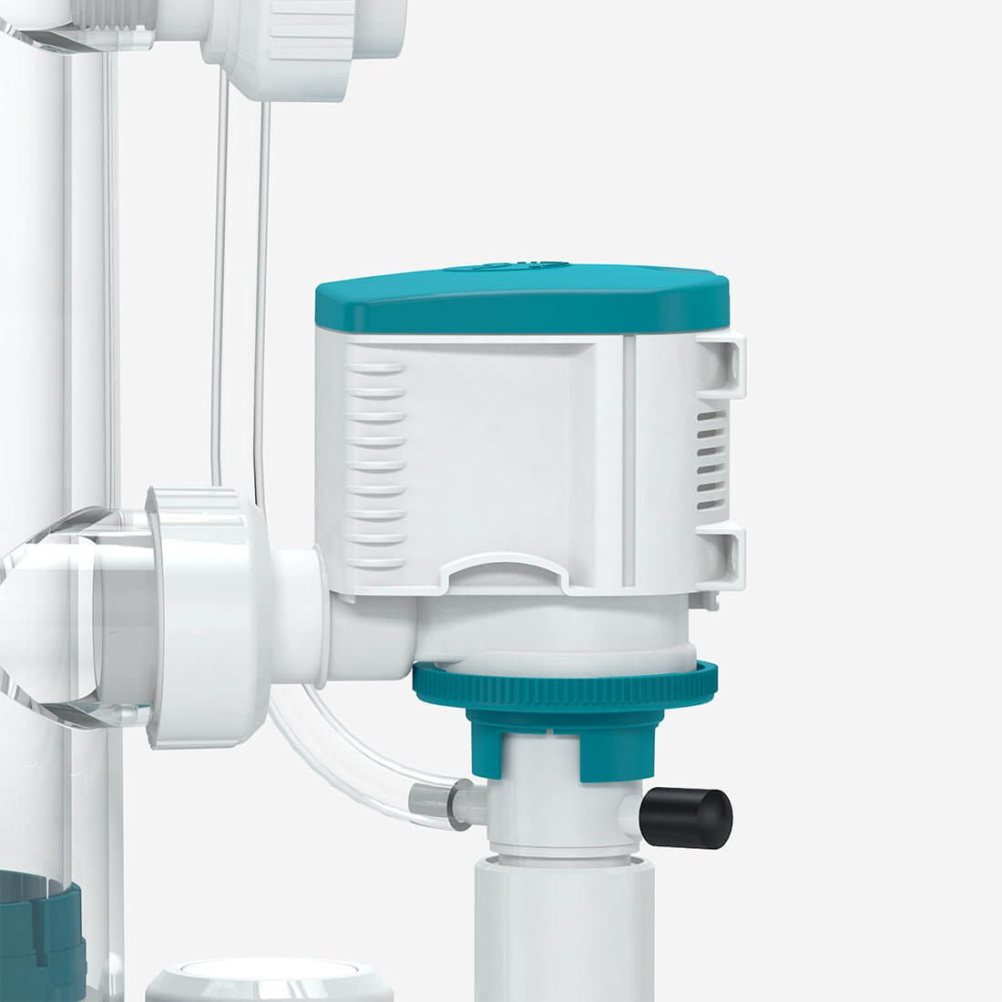 Aquavitro element Ca Calcium Reactor close-up showing the pump and tubing for precise calcium delivery.