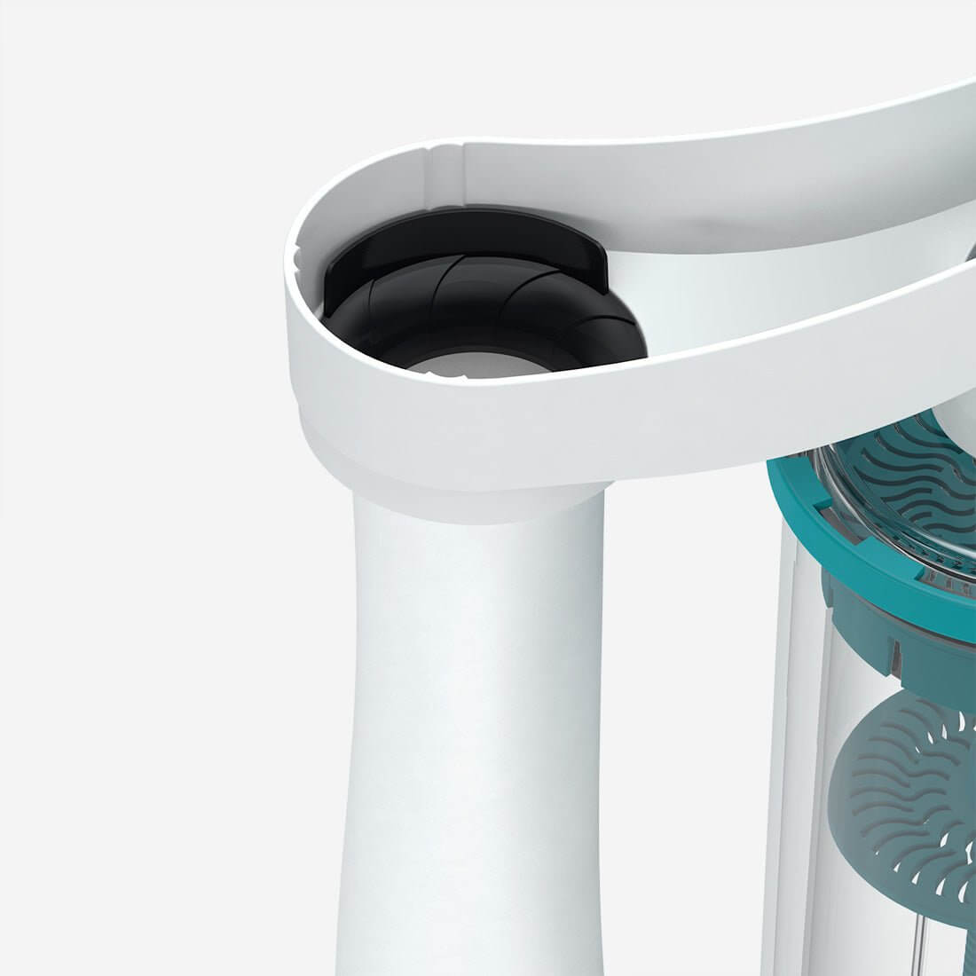 Close-up of Aquavitro element M Media Reactor's construction showcasing its innovative design and efficient water flow features.