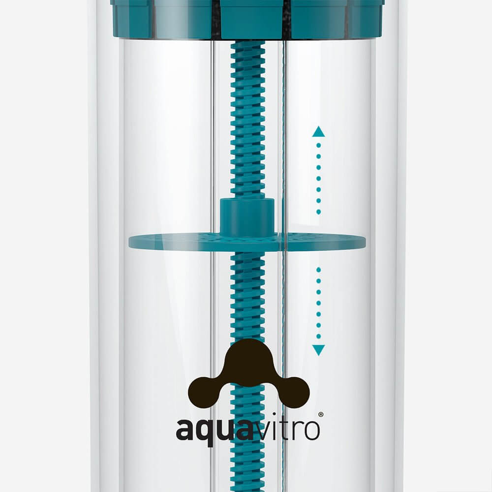 Aquavitro element M Media Reactor showcasing its compact design for versatile filtration in aquariums.