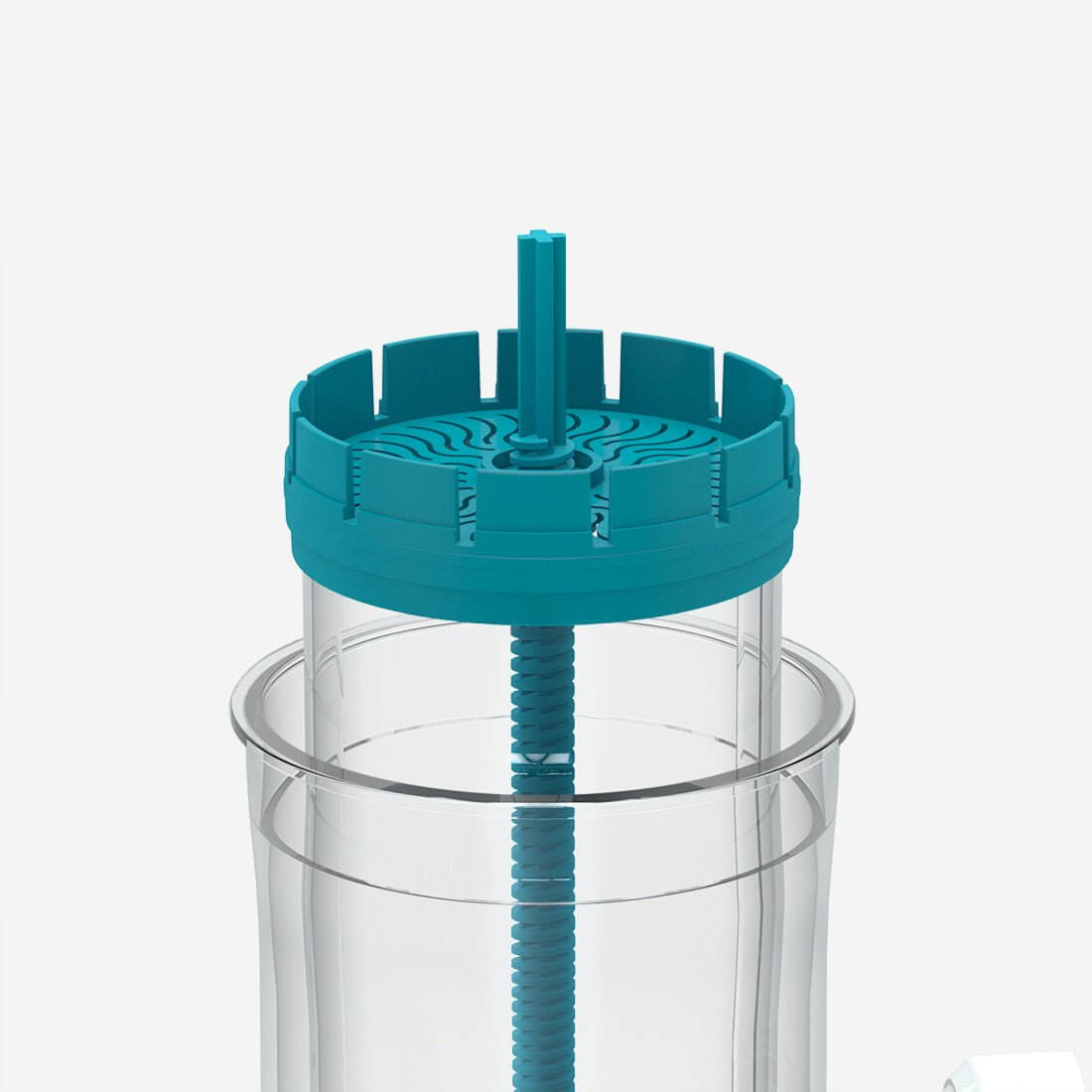 Aquavitro element M Media Reactor top view showcasing its compact design and adjustable flow features.