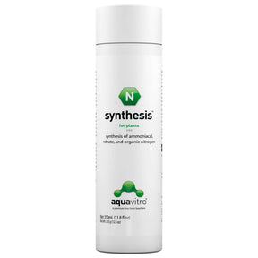 Aquavitro Plant Synthesis 350ml bottle for nitrogen synthesis in plants, promoting healthy growth with concentrated nutrients.