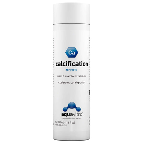 Aquavitro Calcification for reefs, 350 mL bottle, raises calcium levels and accelerates coral growth.