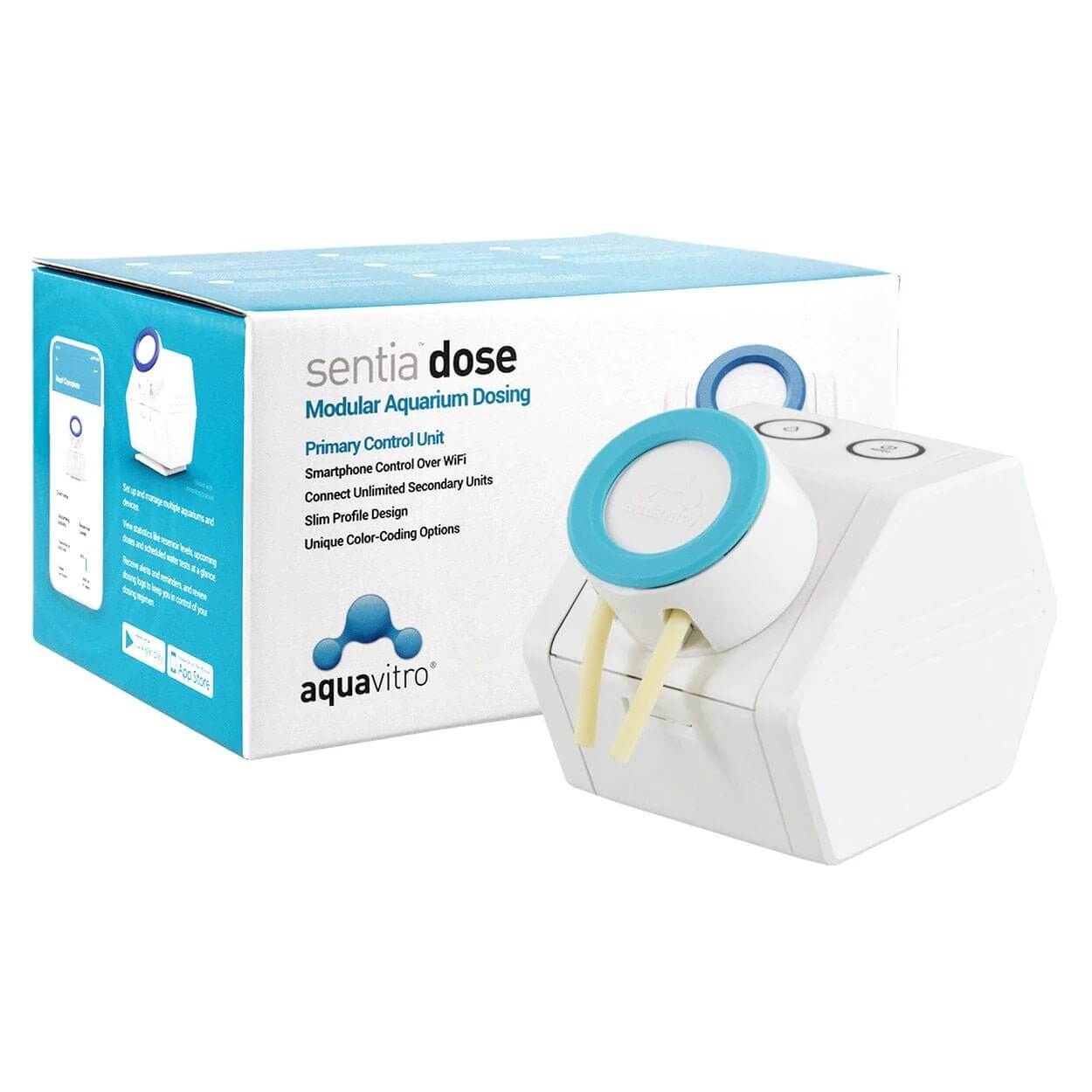 AquaVitro Sentia Dose Primary Unit for modular aquarium dosing with smartphone control and customizable features.