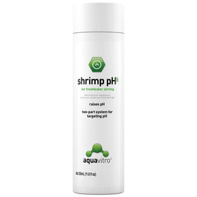 Aquavitro Shrimp pHb product bottle for raising pH in freshwater shrimp aquariums, 350ml size.