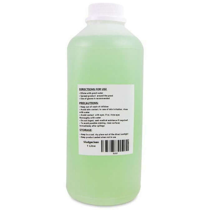 Aquazoi Sludge Clean 1 Litre container, natural bacterial concentrate for sludge management in ponds and lakes.