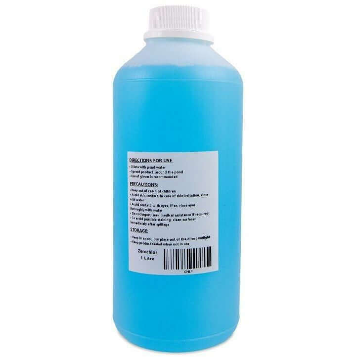 Aquazoi Zero Chlor Anti Chlorine 1 litre bottle for safe aquarium and pond use, removes chlorine, environmentally friendly.