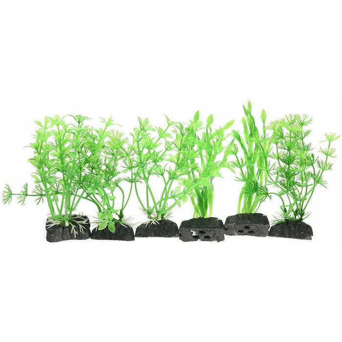 Betta Size Plastic Aquarium Plant Green - 6 Pack