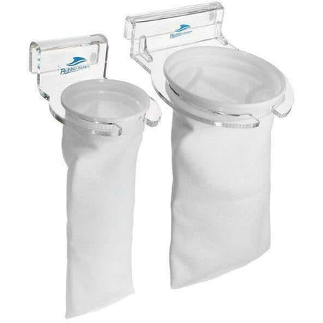 Bubble Magus 4" Filter Sock with dual filtration bags for superior aquarium water quality and debris removal.