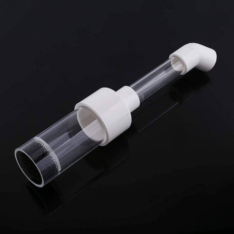 Cichlids egg tumbler incubator with clear tube and white clamp for efficient fish egg hatching and breeding.