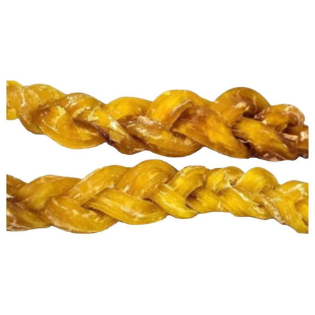 Braided Paddy dog treat, 15cm, air-dried raw meat, 100% natural, no grains or additives, ideal for dogs.