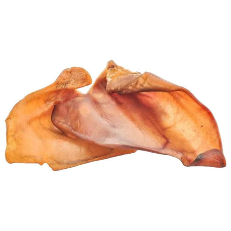Natural air-dried pig ears for dogs, 100% meat, grain-free, single ingredient protein, 3 pieces.