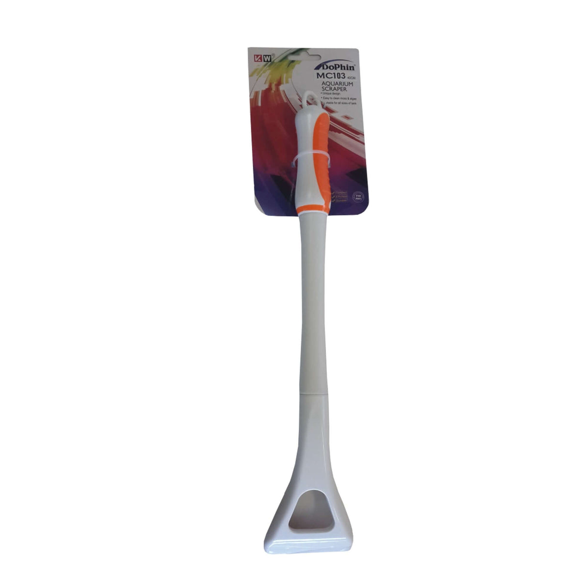 Dophin MC-103 Aquarium Scraper with removable blade, designed for easy cleaning of algae without scratching glass tanks.