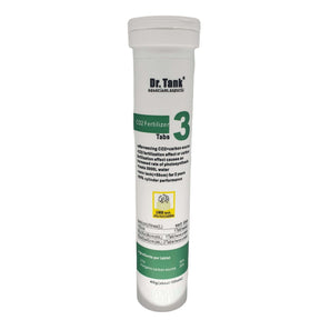 Dr. Tank 3 CO2 tablets 40g, 100 effervescent tablets for aquarium use, enhancing photosynthesis with inorganic carbon sources.
