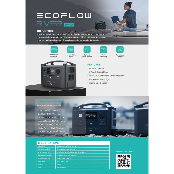 EcoFlow RIVER Pro 720Wh Portable Power Station - SA Plug Points - Buy Online - Jungle Aquatics