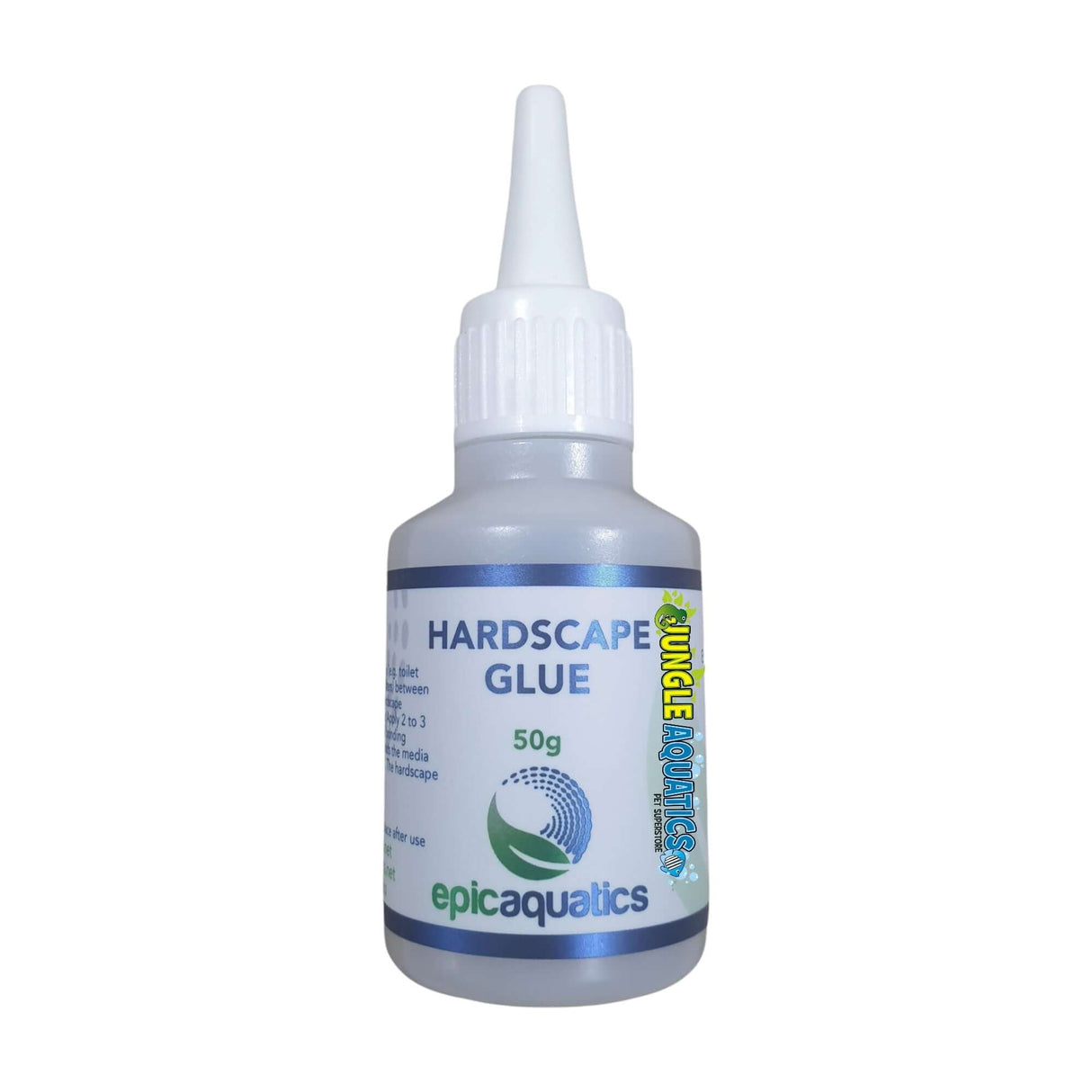 Epic Aquatics Hardscape Glue 50g bottle with applicator tip for secure bonding of aquarium elements.