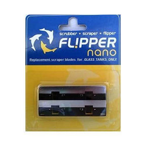 Flipper Float Replacement Blades pack for glass tanks, featuring stainless steel and ABS acrylic options.